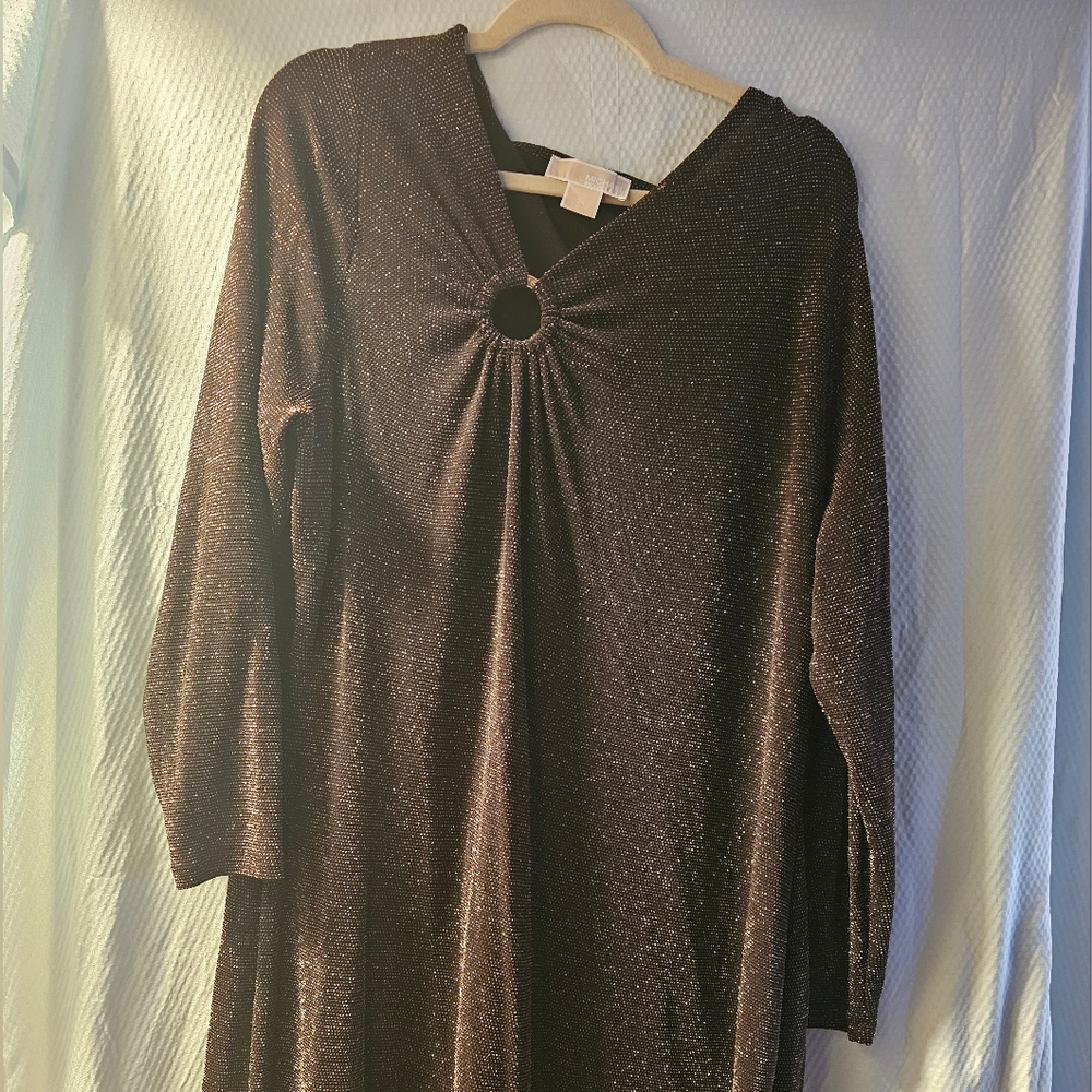 2x Brown and Gold Sparkling  Micheal Kors Dress with side peep hole
